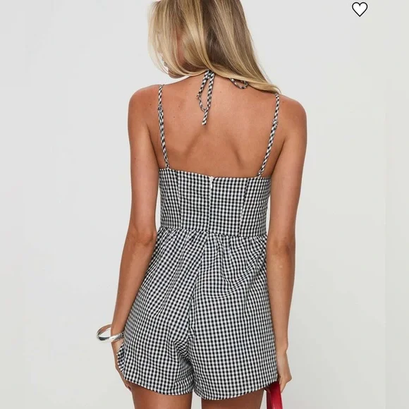 🩷Princess Polly🩷Black and White Checkered Jumpsuit - Picture 3 of 7